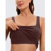 imageCRZ YOGA Butterluxe Square Neck Crop Tank Tops for Women  Workout Longline Sports Bras Padded Yoga CamisoleTaupe