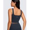 imageCRZ YOGA Butterluxe Square Neck Crop Tank Tops for Women  Workout Longline Sports Bras Padded Yoga CamisoleTrue Navy