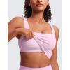 imageCRZ YOGA Butterluxe Square Neck Crop Tank Tops for Women  Workout Longline Sports Bras Padded Yoga CamisoleVita Pink