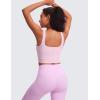 imageCRZ YOGA Butterluxe Square Neck Crop Tank Tops for Women  Workout Longline Sports Bras Padded Yoga CamisoleVita Pink