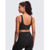 imageCRZ YOGA Butterluxe U Back Longline Sports Bras for Women  Scoop Neck Padded Yoga Workout Crop Top with Built in PadsBlack