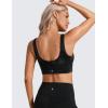 imageCRZ YOGA Butterluxe U Back Longline Sports Bras for Women  Scoop Neck Padded Yoga Workout Crop Top with Built in PadsBlack Tie Dye Flowers