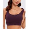 imageCRZ YOGA Butterluxe U Back Longline Sports Bras for Women  Scoop Neck Padded Yoga Workout Crop Top with Built in PadsDeep Purple