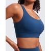 imageCRZ YOGA Butterluxe U Back Longline Sports Bras for Women  Scoop Neck Padded Yoga Workout Crop Top with Built in PadsFrench Navy