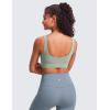 imageCRZ YOGA Butterluxe U Back Longline Sports Bras for Women  Scoop Neck Padded Yoga Workout Crop Top with Built in PadsGreen Palm Court