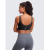 imageCRZ YOGA Butterluxe U Back Longline Sports Bras for Women  Scoop Neck Padded Yoga Workout Crop Top with Built in PadsGrey Tie Dye Flowers
