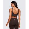 imageCRZ YOGA Butterluxe U Back Longline Sports Bras for Women  Scoop Neck Padded Yoga Workout Crop Top with Built in PadsHot Fudge Brown