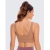 imageCRZ YOGA Butterluxe U Back Longline Sports Bras for Women  Scoop Neck Padded Yoga Workout Crop Top with Built in PadsMocha Mousse