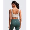 imageCRZ YOGA Butterluxe U Back Longline Sports Bras for Women  Scoop Neck Padded Yoga Workout Crop Top with Built in PadsMojave Tan