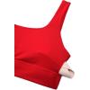 imageCRZ YOGA Butterluxe U Back Longline Sports Bras for Women  Scoop Neck Padded Yoga Workout Crop Top with Built in PadsRed Chili