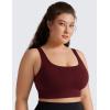 imageCRZ YOGA Butterluxe U Back Longline Sports Bras for Women  Scoop Neck Padded Yoga Workout Crop Top with Built in PadsRed Merlot