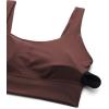 imageCRZ YOGA Butterluxe U Back Longline Sports Bras for Women  Scoop Neck Padded Yoga Workout Crop Top with Built in PadsTaupe