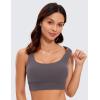 imageCRZ YOGA Butterluxe U Back Longline Sports Bras for Women  Scoop Neck Padded Yoga Workout Crop Top with Built in PadsTornado Grey