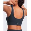 imageCRZ YOGA Butterluxe U Back Longline Sports Bras for Women  Scoop Neck Padded Yoga Workout Crop Top with Built in PadsTrue Navy