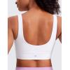 imageCRZ YOGA Butterluxe U Back Longline Sports Bras for Women  Scoop Neck Padded Yoga Workout Crop Top with Built in PadsWhite