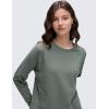 imageCRZ YOGA Cloud Jersey Pullover Sweatshirt for Women Long Sleeve Soft Casual Crewneck Tops Basic Workout Fall ShirtsGrey Sage