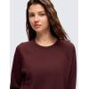 imageCRZ YOGA Cloud Jersey Pullover Sweatshirt for Women Long Sleeve Soft Casual Crewneck Tops Basic Workout Fall ShirtsRed Merlot