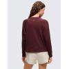 imageCRZ YOGA Cloud Jersey Pullover Sweatshirt for Women Long Sleeve Soft Casual Crewneck Tops Basic Workout Fall ShirtsRed Merlot
