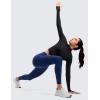 imageCRZ YOGA Cloudweight Crop Mock Neck Shirts for Women  Workout Athletic Gym Long Sleeve Tops Soft TShirt with Thumb HoleBlack