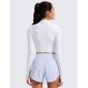 imageCRZ YOGA Cloudweight Crop Mock Neck Shirts for Women  Workout Athletic Gym Long Sleeve Tops Soft TShirt with Thumb HoleWhite