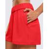 imageCRZ YOGA Comfy Ribbed Sweat Shorts for Women 3quot  High Waisted Lyocell for Casual Lounge Athletic Jersey with PocketsDeep Red