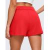 imageCRZ YOGA Comfy Ribbed Sweat Shorts for Women 3quot  High Waisted Lyocell for Casual Lounge Athletic Jersey with PocketsDeep Red