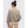 imageCRZ YOGA Cotton Fleece Lined Half Zip Sweatshirt for Women  Pullover Funnel Neck Workout Casual Sweat Shirts with PocketOak