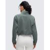 imageCRZ YOGA Drawstring Bottom Workout Jackets for Women  Half Zip Pullover Cropped Workout Outdoor Tops with PocketsGrey Sage