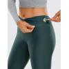 imageCRZ YOGA Fleece Lined Leggings 28  Thermal Casual Lounge Workout Yoga Womens Full Length Pants Winter WarmForest Dark Green