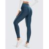 imageCRZ YOGA Fleece Lined Leggings 28  Thermal Casual Lounge Workout Yoga Womens Full Length Pants Winter WarmFrench Navy