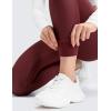 imageCRZ YOGA Fleece Lined Leggings 28  Thermal Casual Lounge Workout Yoga Womens Full Length Pants Winter WarmRed Merlot