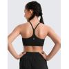 imageCRZ YOGA Girls Butterluxe Y Back Sports Bra  Yoga Athletic Casual Tops Scoop Neck Spaghetti Strap Padded Crop Kids TeenBlack