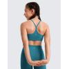 imageCRZ YOGA Girls Butterluxe Y Back Sports Bra  Yoga Athletic Casual Tops Scoop Neck Spaghetti Strap Padded Crop Kids TeenBorealis Green