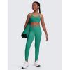 imageCRZ YOGA Girls Butterluxe Y Back Sports Bra  Yoga Athletic Casual Tops Scoop Neck Spaghetti Strap Padded Crop Kids TeenCascadia Green