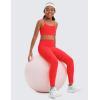 imageCRZ YOGA Girls Butterluxe Y Back Sports Bra  Yoga Athletic Casual Tops Scoop Neck Spaghetti Strap Padded Crop Kids TeenDeep Red
