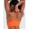 imageCRZ YOGA Girls Butterluxe Y Back Sports Bra  Yoga Athletic Casual Tops Scoop Neck Spaghetti Strap Padded Crop Kids TeenNeon Orange