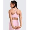 imageCRZ YOGA Girls Butterluxe Y Back Sports Bra  Yoga Athletic Casual Tops Scoop Neck Spaghetti Strap Padded Crop Kids TeenPink Peony