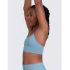 imageCRZ YOGA Girls Butterluxe Y Back Sports Bra  Yoga Athletic Casual Tops Scoop Neck Spaghetti Strap Padded Crop Kids TeenPure Blue