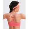 imageCRZ YOGA Girls Butterluxe Y Back Sports Bra  Yoga Athletic Casual Tops Scoop Neck Spaghetti Strap Padded Crop Kids TeenRaspberry Sorbet