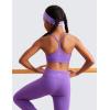 imageCRZ YOGA Girls Butterluxe Y Back Sports Bra  Yoga Athletic Casual Tops Scoop Neck Spaghetti Strap Padded Crop Kids TeenRoyal Lilac