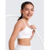 imageCRZ YOGA Girls Butterluxe Y Back Sports Bra  Yoga Athletic Casual Tops Scoop Neck Spaghetti Strap Padded Crop Kids TeenWhite