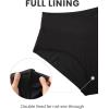 imageCRZ YOGA High Waisted V Cut Bikini Bottom for Women  Cross Front Bathing Swimsuit Full Coverage Swim BriefsBlack