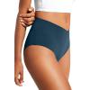 imageCRZ YOGA High Waisted V Cut Bikini Bottom for Women  Cross Front Bathing Swimsuit Full Coverage Swim BriefsInsignia Blue