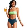 imageCRZ YOGA High Waisted V Cut Bikini Bottom for Women  Cross Front Bathing Swimsuit Full Coverage Swim BriefsInsignia Blue