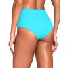 imageCRZ YOGA High Waisted V Cut Bikini Bottom for Women  Cross Front Bathing Swimsuit Full Coverage Swim BriefsTurquoise