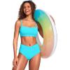 imageCRZ YOGA High Waisted V Cut Bikini Bottom for Women  Cross Front Bathing Swimsuit Full Coverage Swim BriefsTurquoise