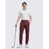 imageCRZ YOGA Mens All Day Comfy Golf Pants  28quot30quot32quot34quot36quot Quick Dry Lightweight Work Casual Trousers with PocketsDark Red