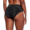 imageCRZ YOGA Mid Waisted Bikini Bottoms for Women  Full Coverage Bathing Suit Swimsuit Basic Swim BriefsJungle Camouflage Gray