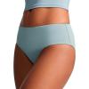 imageCRZ YOGA Mid Waisted Bikini Bottoms for Women  Full Coverage Bathing Suit Swimsuit Basic Swim BriefsLight Grayish Blue