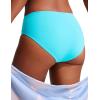 imageCRZ YOGA Mid Waisted Bikini Bottoms for Women  Full Coverage Bathing Suit Swimsuit Basic Swim BriefsTurquoise